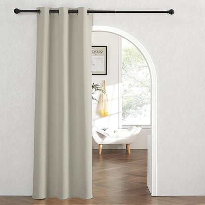 RYB HOME Temporary Doorway Curtains Blackout Privacy Room Divider Curtains Portable Curtains for Closet Wall Curtains for Bedroom Living Room Dining Basement Window, W 60 x L 96 inches, Natural