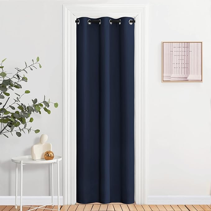 NICETOWN Navy Blue Blackout Curtains for Living Room - Window Treatment Energy Saving Thermal Insulated Room Darkening Solid Grommet Panels for Bedroom (2 Panels, W37 x L84)