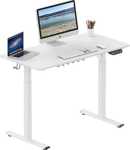 SHW Memory Preset Electric Height Adjustable Standing Desk, 48 x 24 Inches, White