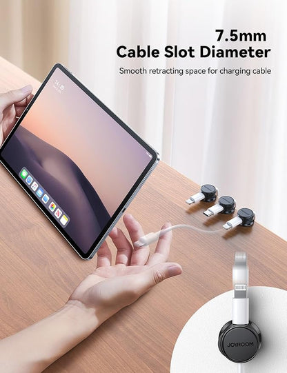 9 Pack Cable Management Cord Organizer, JOYROOM Magnetic Cable Clips Adhesive Wire Holder Keeper, Under Desk Cord Hider for Nightstand Desktop Wall Phone Charging USB Car Workspace Office Accessories