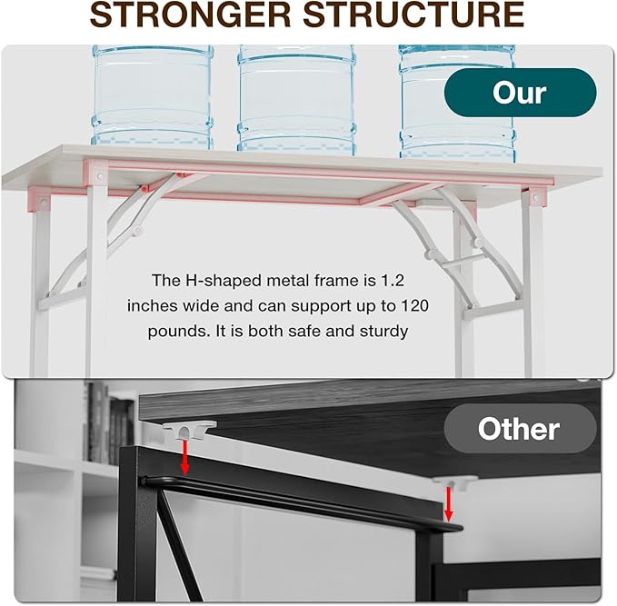 TEMI Small Computer Desk Folding Table - 43.3" Foldable Office Desk, No Assembly, Perfect for Small Spaces in Bedroom, Dorm, or Apartment, Portable Mini Desk or Study Table with Compact Design, White