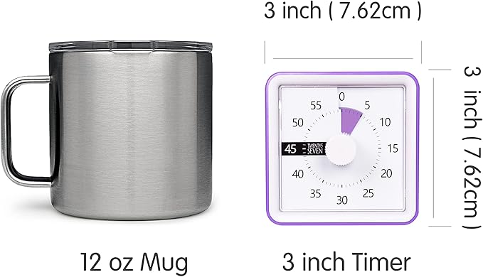 Visual Timer with Protective Case, 60-Minute Countdown Timer for Kids Autism ADHD Classroom Home Office, Countdown Clock for Teaching Work Meeting, Pomodoro Timer for Time Management Education, Purple