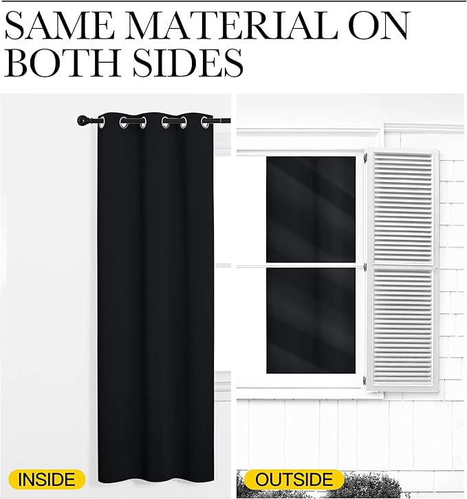 NICETOWN Door Curtain for Doorway Privacy, Curtains 80 Inch Length, Room Divider Curtain Cover, Blackout Temporary Insulated Closet Curtain for Bedroom Closet (1 Panel, 6.7ft Tall x 2.8ft Wide, Black)