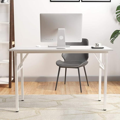 Need Office Computer Desk - 47.2L Sturdy and Heavy Duty Folding Laptop Table,Writing Table/Home Office Desk/Sewing Table,No Assembly Required,White AC5DW(120 * 60)