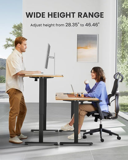 ErGear Height Adjustable Electric Standing Desk, 48 x 24 Inches Sit Stand up Desk, Memory Computer Home Office Desk with Splice Board (Vintage Brown)