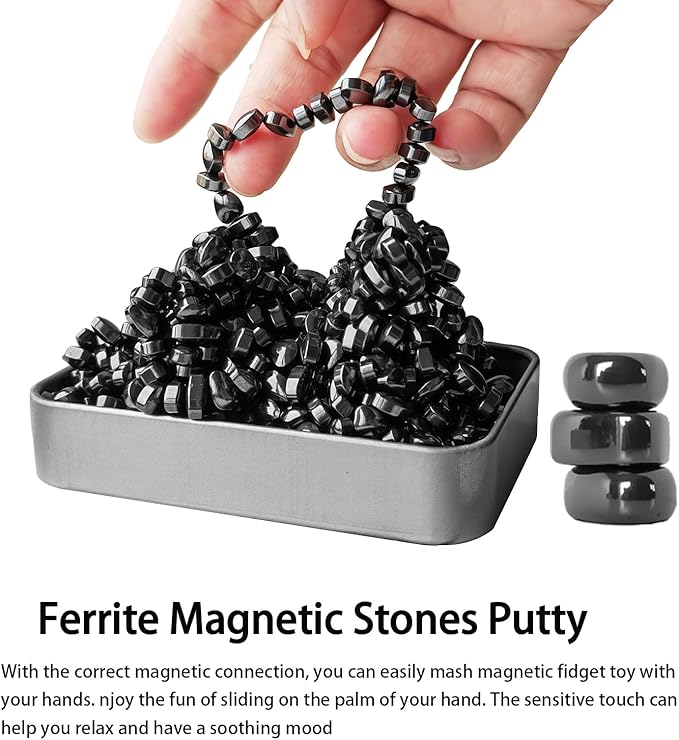 Mini Magnetic Balls, Over 1000 Ferrite Mini Magnets, Fidget Magnetic Ball Toy for Adults, Relieve Anxiety and Stress, Magnetic Ball Toy for Office Desk, Metal Fidget Magnet Putty (Black)