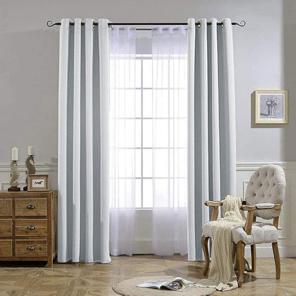 NICETOWN Room Darkening 108 inches Long Curtains for Living Room - Ring Top Thermal Insulated Sound Reducing Window Treatment Drapes for Nursery/Bedroom, W52 x L108, 2 Panels, Greyish White