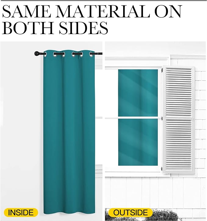 NICETOWN Sound Reducing Room Divider Curtain Screen Partition, Function Thermal Blackout Patio Door Curtain Panel, Sliding Door Insulated Curtain, Peacock Blue, 5ft Wide x 11ft Long