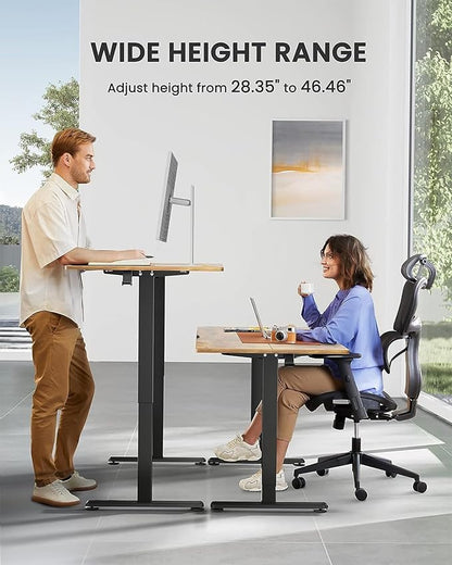 ErGear Height Adjustable Electric Standing Desk, 40 x 24 Inches Sit Stand up Desk, Small Memory Computer Home Office Desk (Vintage Brown)