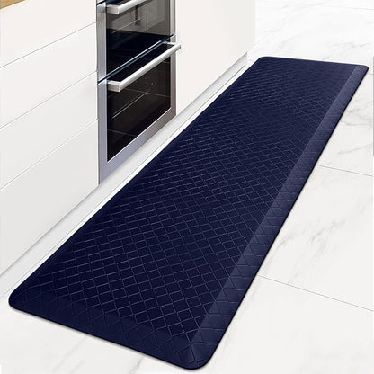 HappyTrends Kitchen Floor Mat - 4/5 Inch Thick Anti-Fatigue Kitchen Rug,Waterproof Non-Slip Kitchen Mats and Rugs Heavy Duty Ergonomic Comfort Rug for Kitchen,Office,Sink,Laundry,(22"x72", Blue)