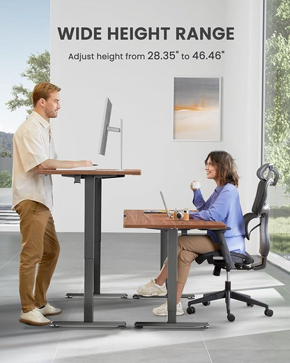 ErGear Height Adjustable Electric Standing Desk, 48 x 24 Inches Sit Stand up Desk, Memory Computer Home Office Desk with Splice Board (Espresso)