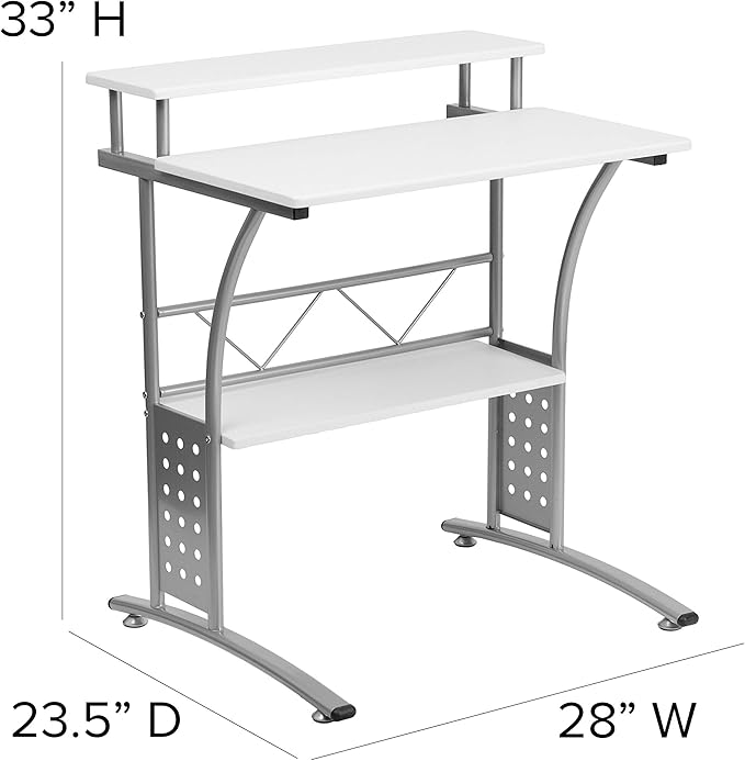 Flash Furniture Clifton White Computer Desk 28 Inch