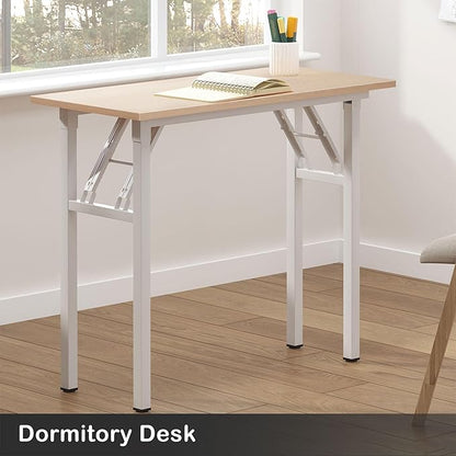 Need Small Desk 31 1/2" No Assembly Foldable Writing Table,Sturdy and Heavy Duty Folding Computer Desks for Small Space/Home Office/Dormitory AC5AW(80 * 40)