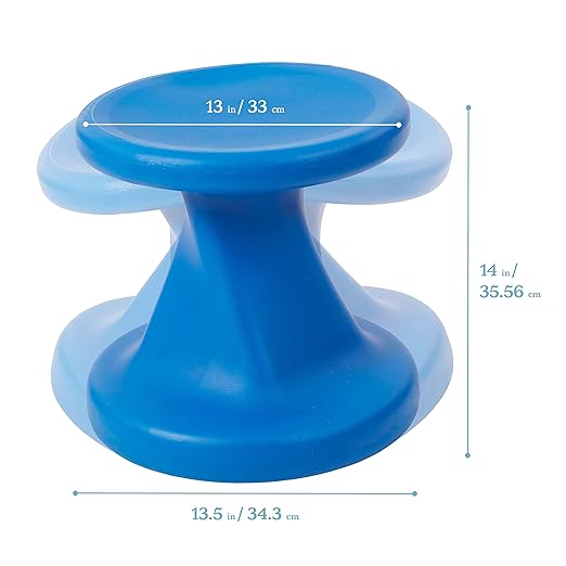 ECR4Kids Twist Wobble Stool, 14in Seat Height, Active Seating, Blue