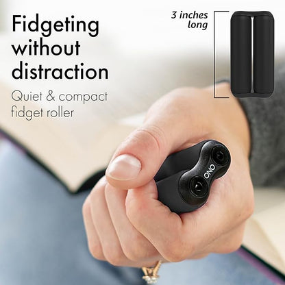 ONO Roller - Handheld Fidget Toy for Adults | Help Relieve Stress, Anxiety, Tension | Promotes Focus, Clarity | Compact, Portable Design (Junior Size/ABS Plastic, Black)