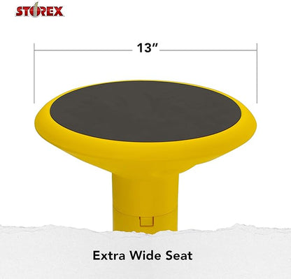 Storex Wiggle Stool – Active Flexible Seating for Classroom and Home Study, Adjustable 12-18 Inch Height, Yellow (00303U01C)