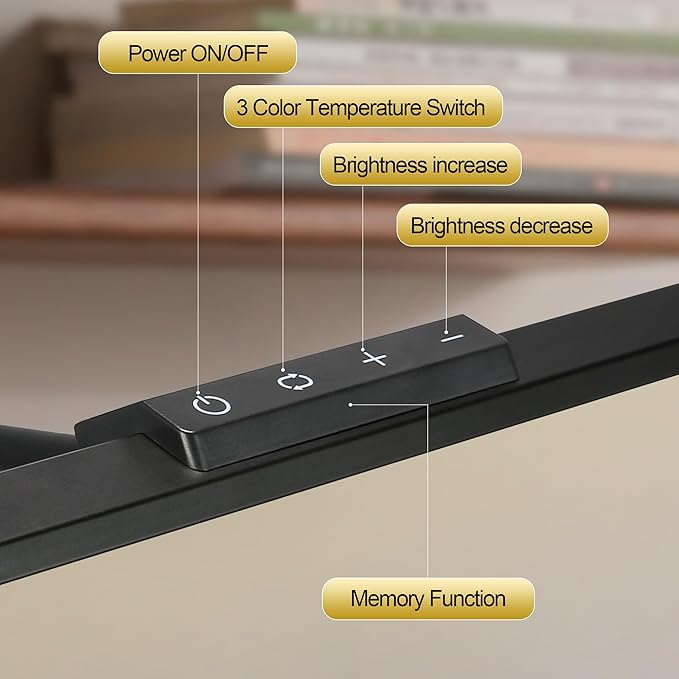 LED Desk Lamps for Home Office Eye-Caring Desk lamp with Clamp Architect Lamp with Touch Control and Adatper 3 Colors 10 Brightness Adjustable Gooseneck Clip on Lights for Desk and Table