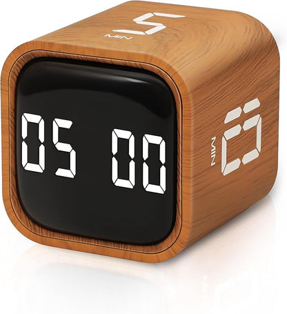 VEWINGL Cube Pomodoro Timer,Rotation Timer,5/10/30/60 Minutes and Custom Countdown,Productivity Timer,Pause and Resume,Silent,Vibrate and Adjustable Sound Alarm for Tasks,Work,Study,Kitchen