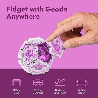 Speks Geode Sphere Magnetic Fidget Toy for Adults & Teens 14+ | Sensory Gadget for Stress Relief and Anxiety, Office Desk Toy Present, Christmas Gift, Holiday Stocking Stuffer | Quartz, 12-Piece Set