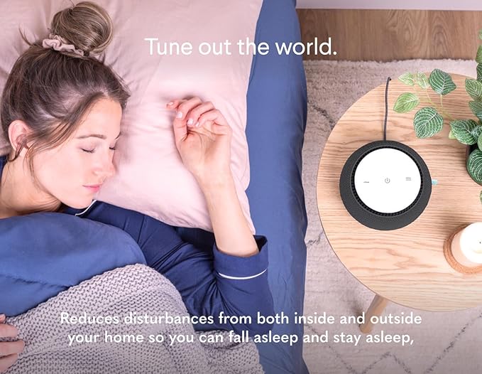 SNOOZ Smart White Noise Machine - Real Fan Inside for Non-Looping Sound, Portable Sleep Aid for Adults, Travel, Home, Bedroom, Sleeping, Office Privacy, Therapy, and Baby Registry Essential - Charcoal