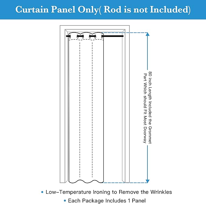 RYB HOME Temporary Doorway Curtains Blackout Privacy Room Divider Curtains Portable Curtains for Closet Wall Curtains for Bedroom Living Room Dining Basement Window, W 60 x L 108 inches, Sand