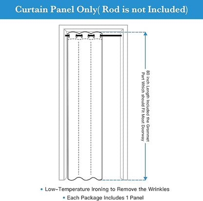 RYB HOME Temporary Doorway Curtains Blackout Privacy Room Divider Curtains Portable Curtains for Closet Wall Curtains for Bedroom Living Room Dining Basement Window, W 60 x L 108 inches, Sand