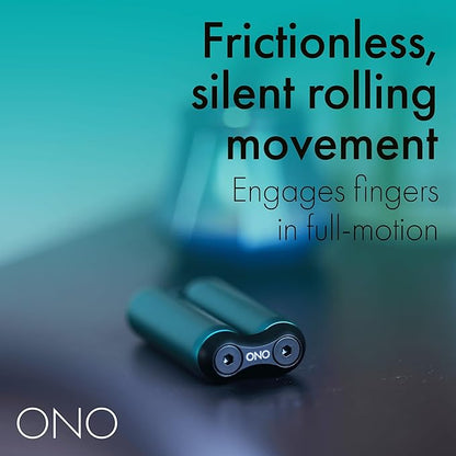 ONO Roller - Handheld Fidget Toy for Adults | Help Relieve Stress, Anxiety, Tension | Promotes Focus, Clarity | Compact, Portable Design (Junior Size/Aluminum, Teal)