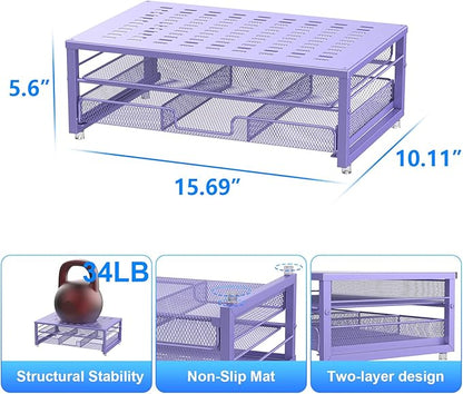 gianotter Computer Monitor Stand Riser, Desk Organizers and Accessories with Drawer, Office Desk Accessories & Workspace Desktop Organizers Storage for Classroom Office Supplies Decor (Purple)