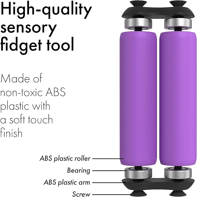 ONO Roller - Handheld Fidget Toy for Adults | Help Relieve Stress, Anxiety, Tension | Promotes Focus, Clarity | Compact, Portable Design (Junior Size/ABS Plastic, Purple)