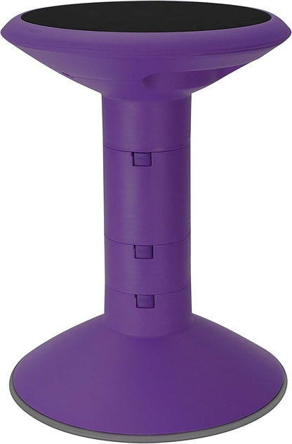 Storex Wiggle Stool – Active Flexible Seating for Classroom and Home Study, Adjustable 12-18 Inch Height, Violet (00307U01C)