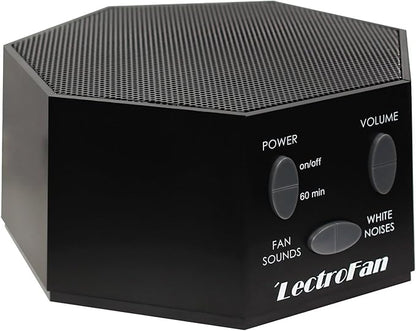 Adaptive Sound Technologies LectroFan Classic White Noise Machine - Compact Sleep Sound Machine for Bedroom, Travel, Study & More - 20 Non-Looping Fan & White Noise Variations - Black