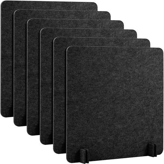 Kisston 6 Pack Acoustic Desk Divider Desk Partition 24 x 24" Stand Up Freestanding Desk Privacy Panel Noise and Visual Distractions Reducing Desk Divider for Student Reception Area Office (Dark Gray)