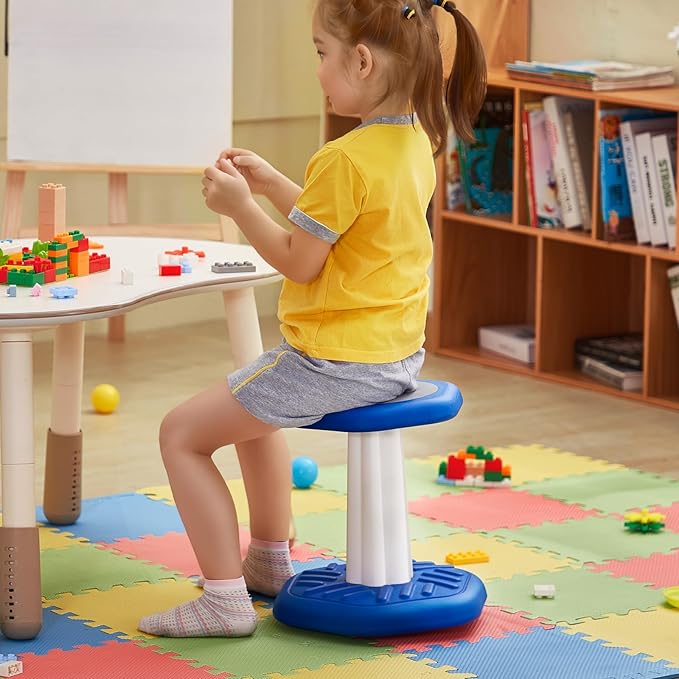 VEVOR Kids Wobble Chair, Active Chair with Sponge Cushion, Wobble Stool Improves Focus, Posture and Calm Children, Ideal for Schools and Preschools, Age 3-7, Blue