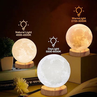 Light Therapy Lamp 10000 Lux, Happy Sunlight Lamps UV-Free with 3 Color Temperatures, Adjustable Brightness,Timer & Memory Function, Sun Lamp, Full Spectrum Light for Home, Office (Happy Moon Lamp)