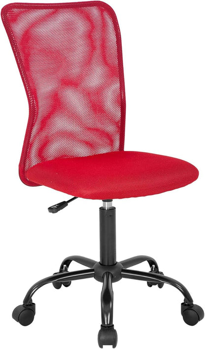 BestOffice Ergonomic Office Chair Desk Chair Mesh Computer Chair Armless Back Support Modern Executive Rolling Swivel Chair with Lumbar Support(Red)