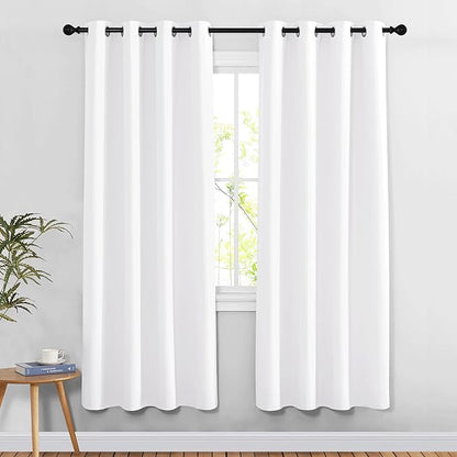 NICETOWN White Doorway Curtains 78 inches Long, Grommet Privacy Door Curtains Room Darkening Thermal Window Treatments for Bedroom/Living Room, 2 Panels, W52 x L78