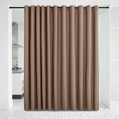 NICETOWN Verical Blinds for Living Room Bedroom Dining Sunroom Basement Wall Divider, Room Dividers Space Screens Partitions, Extra Large Blackout Curtain (1 Pack, 20ft Wide x 8ft Long, Cappuccino)