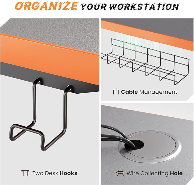 SIAGO Electric Standing Desk Adjustable - 48 x 24 Inch Sit Stand up Desk with Cable Management - 3 Memory Preset Adjustable Height Desk Computer Home Office Desk