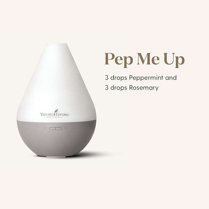 Young Living Dewdrop Essential Oil Diffuser | 3 Mist Modes, Ultrasonic Technology, & 10 LED Lights | Auto Shut-Off, 10-Hour Run Time | Aromatherapy for Relaxation & Focus