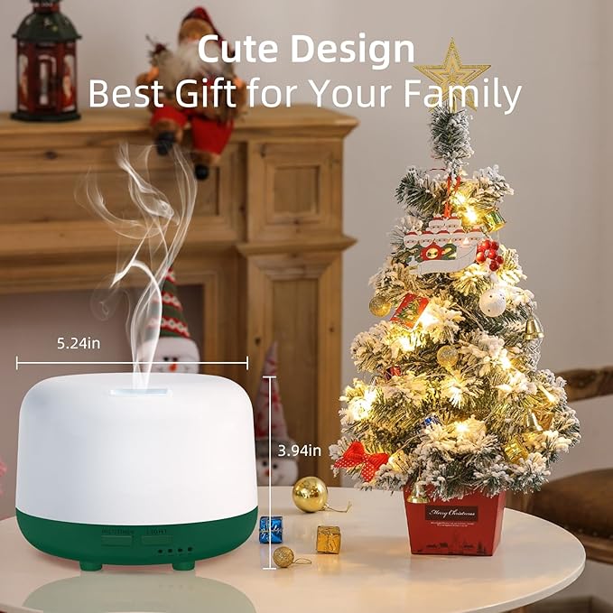 300ML Aromatherapy Diffuser for Home, Quiet Diffuser for Essential Oils with Remote Control, 7 LED Color Changing Light, Scent Cool Mist Air Humidifier