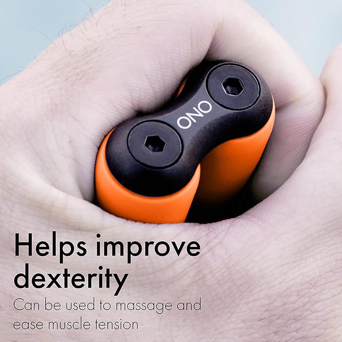 ONO Roller - Handheld Fidget Toy for Adults | Help Relieve Stress, Anxiety, Tension | Promotes Focus, Clarity | Compact, Portable Design (Junior Size/ABS Plastic, Orange)