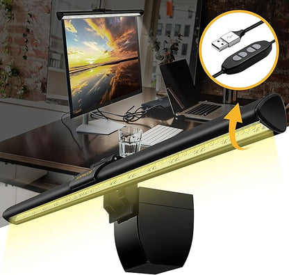 Computer Monitor Light Screen Light Bar e-Reading LED Task Lamp, 3 Color Modes, USB Powered,No Screen Glare, Dimmable Desktop Monitor Lamp for Desk/Office/Home