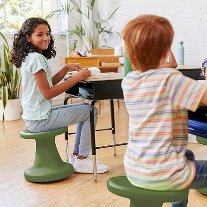 ECR4Kids Twist Wobble Stool, 14in Seat Height, Active Seating, Hunter Green