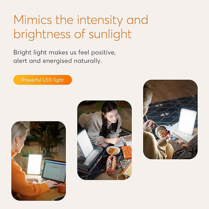 Lumie Mini Lamp - Portable Light Therapy - 10,000 Lux at 4.7 Inches - for Energy & Alertness Support - 9.5 x 6.3 Inches - Perfect for Work & College