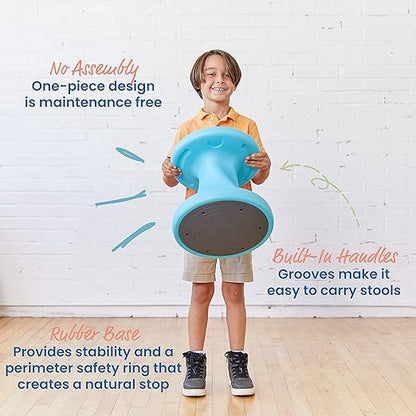 ECR4Kids Twist Wobble Stool, 14in Seat Height, Active Seating, Cyan