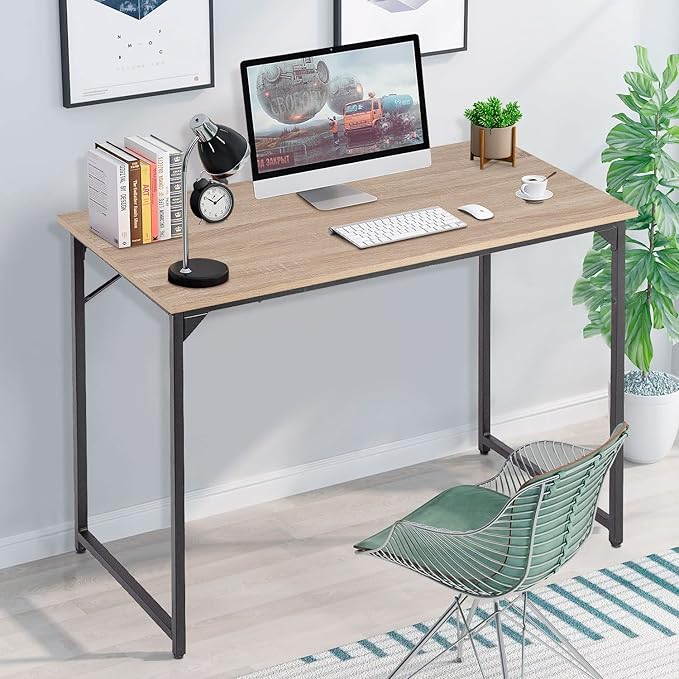 PayLessHere 32/39/47 inch Computer Desk Study Writing Table, Adjustable feet, Modern Furniture for Home Office (1, Nature, 39 inch)