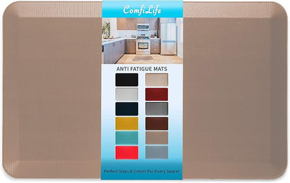 ComfiLife Anti Fatigue Floor Mat – 3/4 Inch Thick Perfect Kitchen Mats for Floor, Standing Desk Mat – Comfort at Home, Office, Garage – Durable – Stain Resistant – Non-Slip Bottom (20" x 32", Beige)