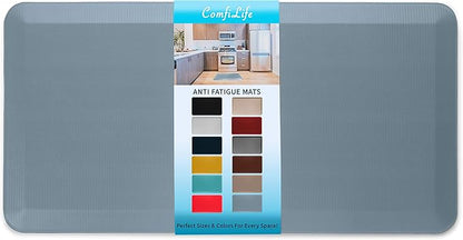 ComfiLife Anti Fatigue Floor Mat – 3/4 Inch Thick Perfect Kitchen Mat, Standing Desk Mat – Comfort at Home, Office, Garage – Durable – Stain Resistant – Non-Slip Bottom (20" x 39", Denim)