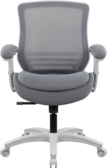 BOLISS 400lbs Ergonomic Office Chair with Super Soft Adjustable Arms,Molded Foam Seat and Lumbar Support Home Office Desk Chair,Swivel Computer Chair (Grey Frame Grey Fabric)