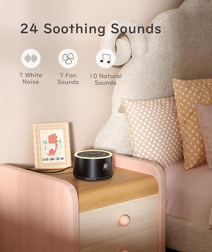 Dreamegg White Noise Machine - Sound Machine for Adult Baby Kid, Noise Machine for Sleeping with 24 Calming Sound, Ambient Nightlight, Continuous or Timer, Loud Sleep Machine for Home Nursery Office